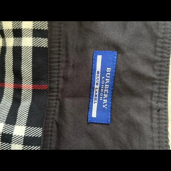 スカート BURBERRY LONDON BLUE LABEL Burberry London Blue Label Blue Check Midi Skirt – Funny